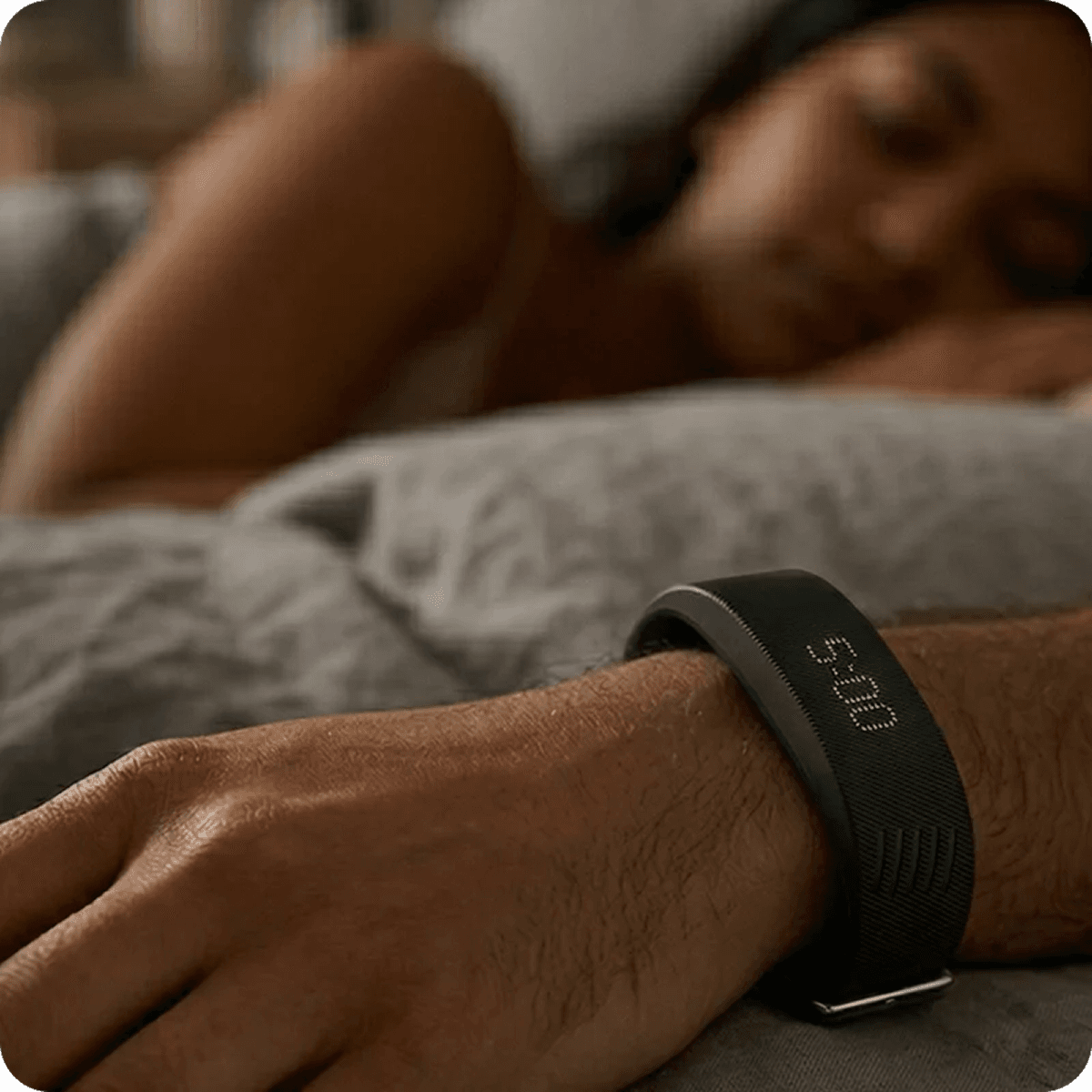 Wearing the Vibration Alarm Band to bed