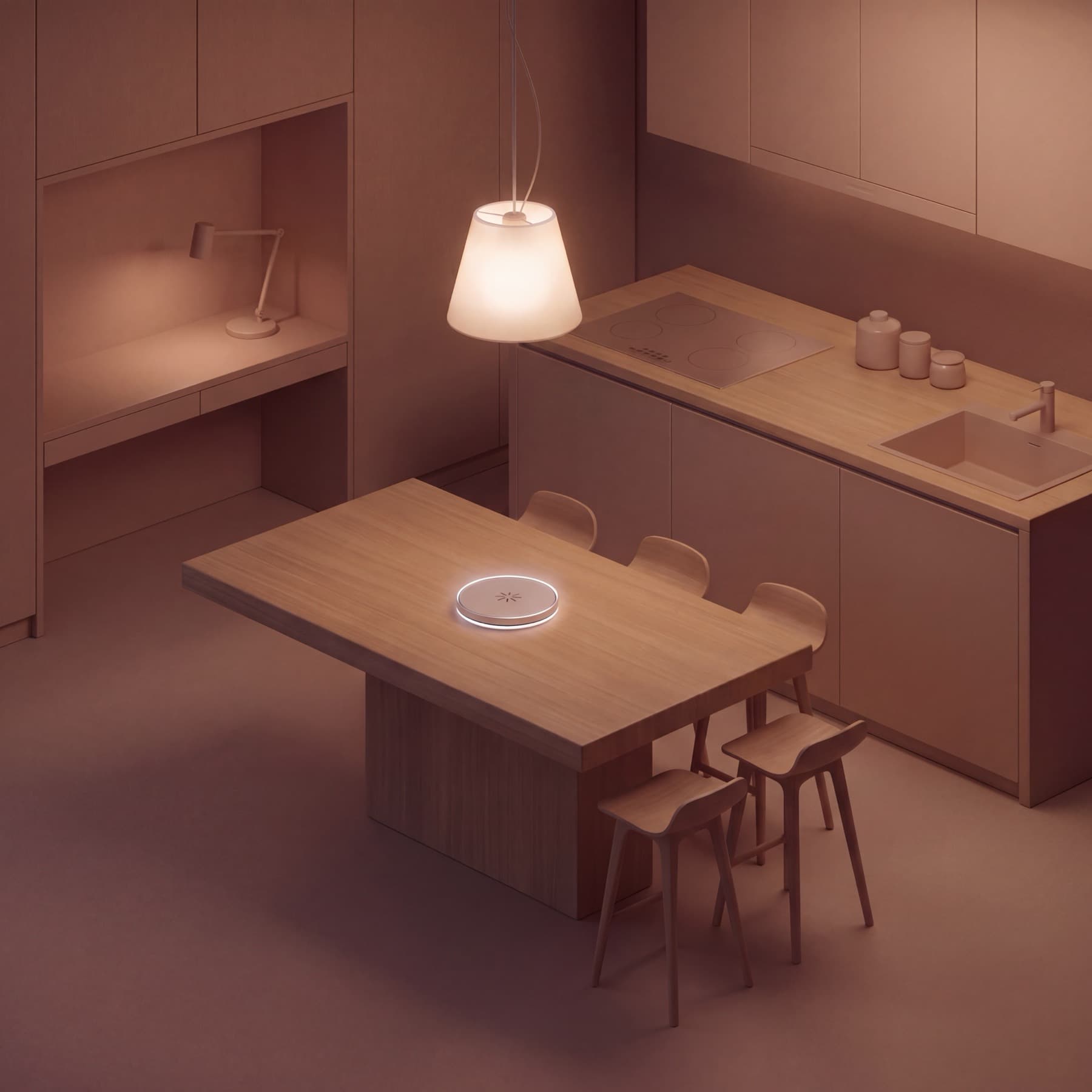 Daybreak Dock placed away from bed on a kitchen table