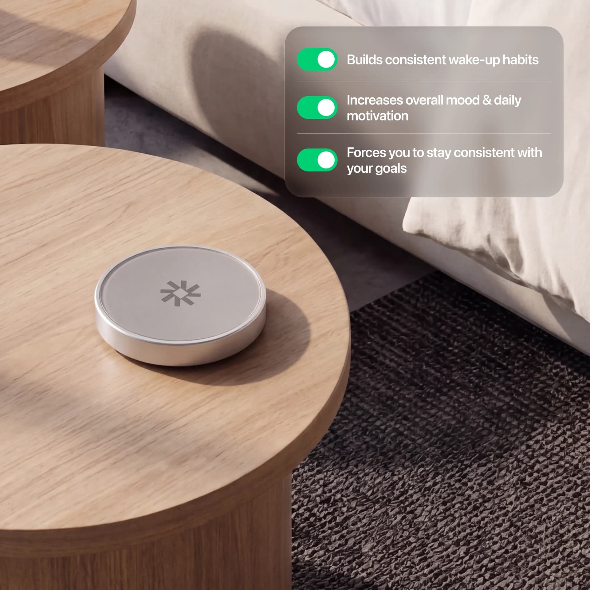 Daybreak Dock on a bedside table with habit-building benefits