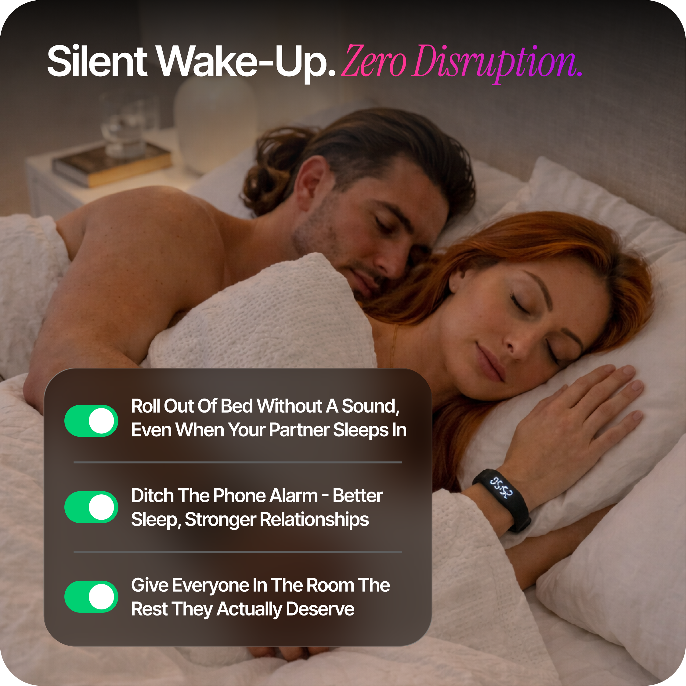 Vibration Alarm Band waking one partner silently